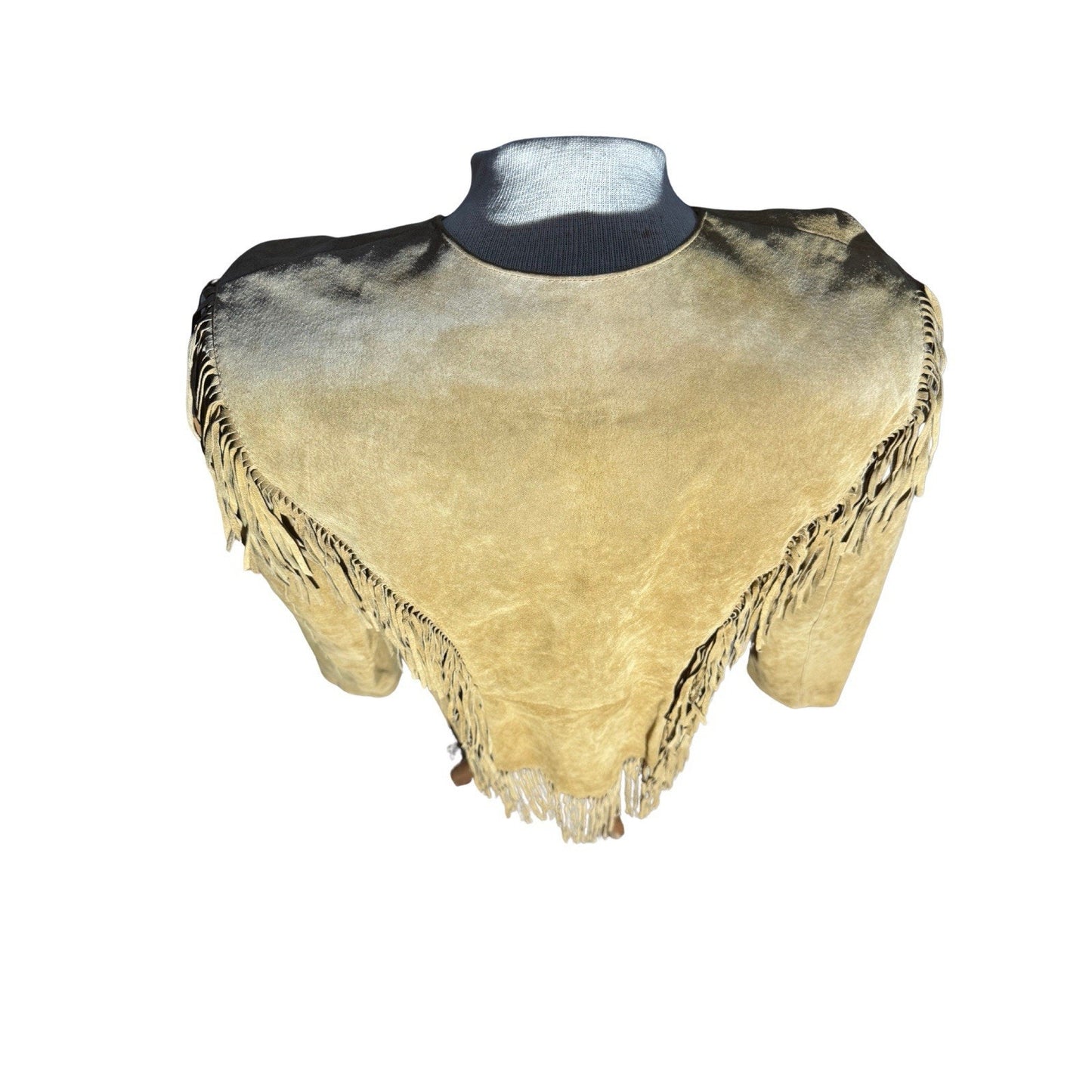 Cripple Creek Women’s Suede Fringe Jacket Western Tan Leather XL