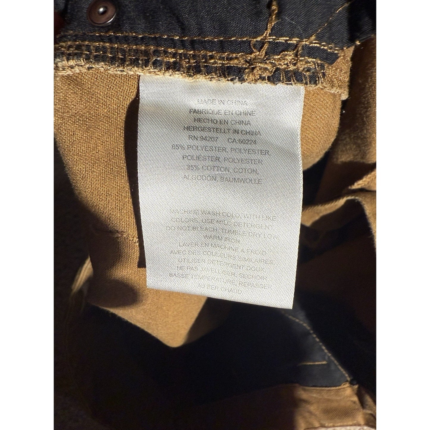 Caterpillar CAT Men’s Work Pants 34x32 Brown Canvas Utility Carpenter Straight