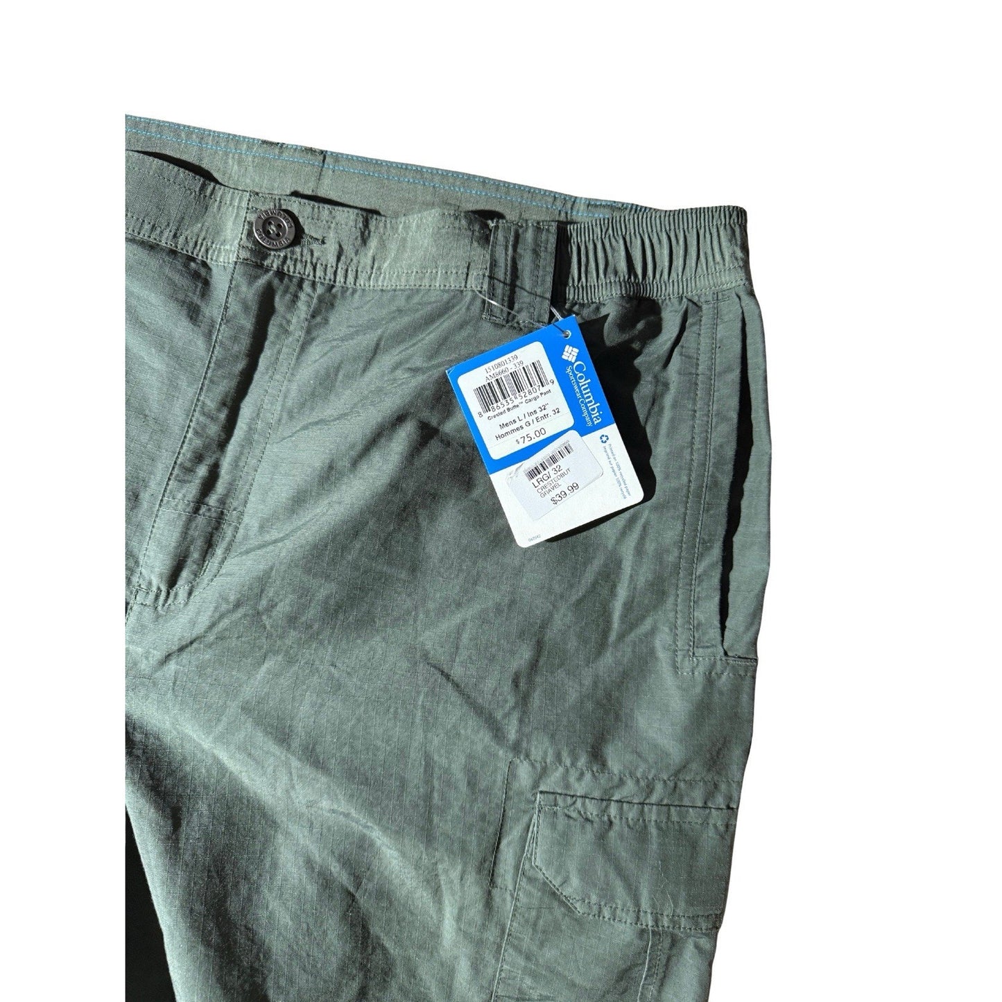 Columbia Men’s Omni-Shade Cargo Pants L 32L Green Active Fit NWT Sun Protection
