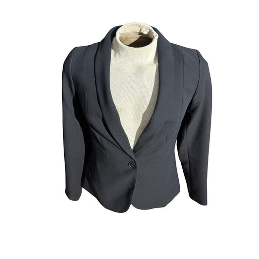 Talbots Black Blazer Jacket Size 2 Women’s One Button Shawl Collar Lined