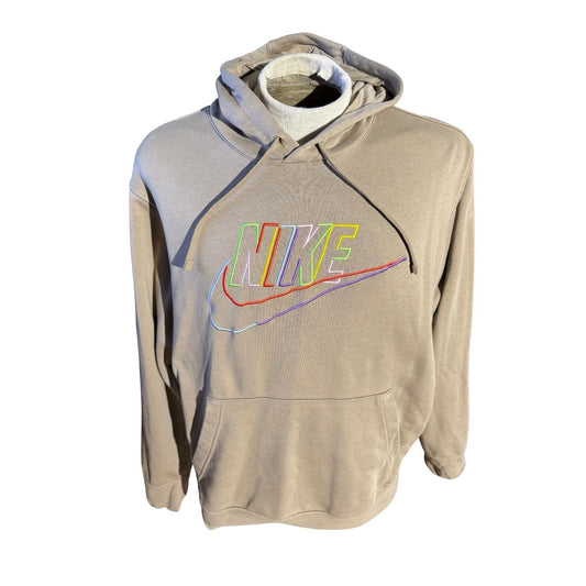 Nike Sportswear Multicolor Outline Logo Hoodie Beige Tan Men’s XL