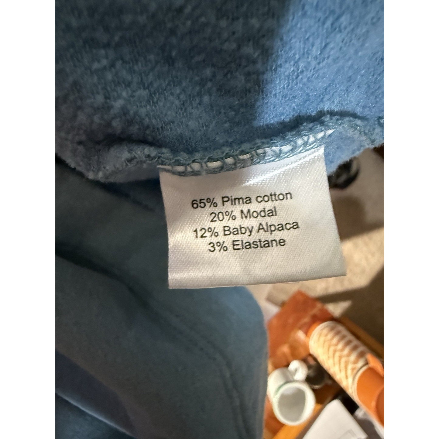 Peter Millar Women’s M Mountainside 1/4 Zip Pullover Blue Baby Alpaca Pima