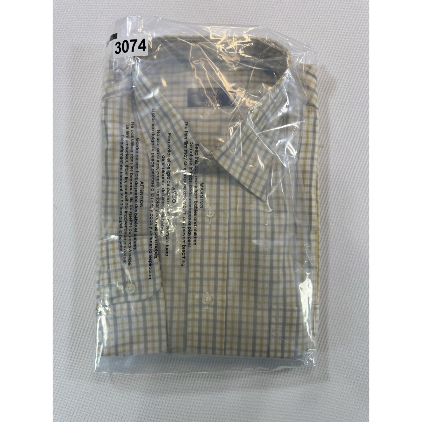 Vintage Gitman Bros McCalls Check Dress Shirt 17 35 Made USA