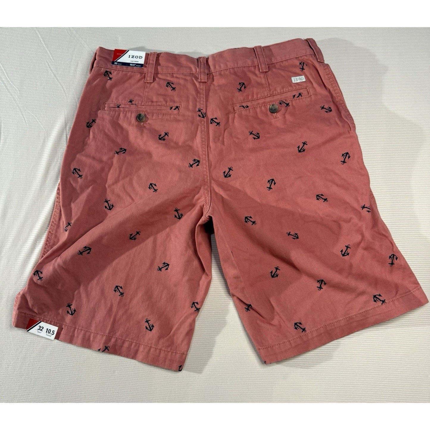Izod Men's Chino Shorts 33 Anchors Print