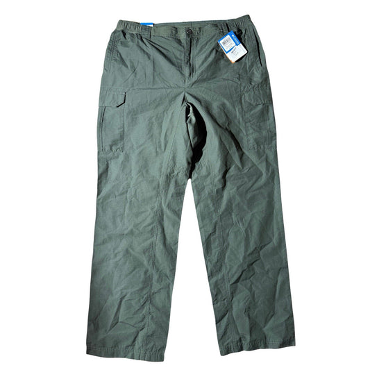 Columbia Men’s Omni-Shade Cargo Pants L 32L Green Active Fit NWT Sun Protection