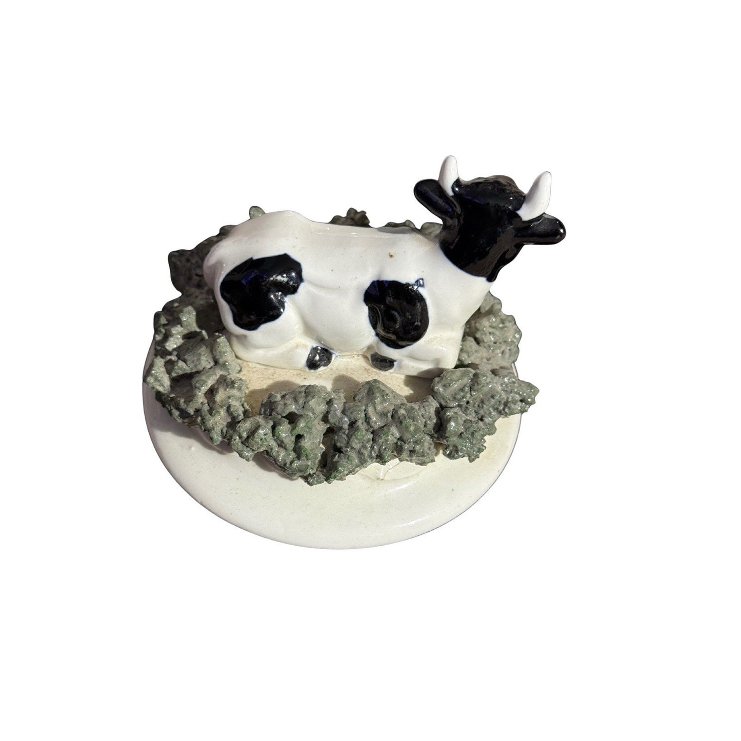 Vintage 1982 Mann China Black/White Holstein COW Teapot w/Lid