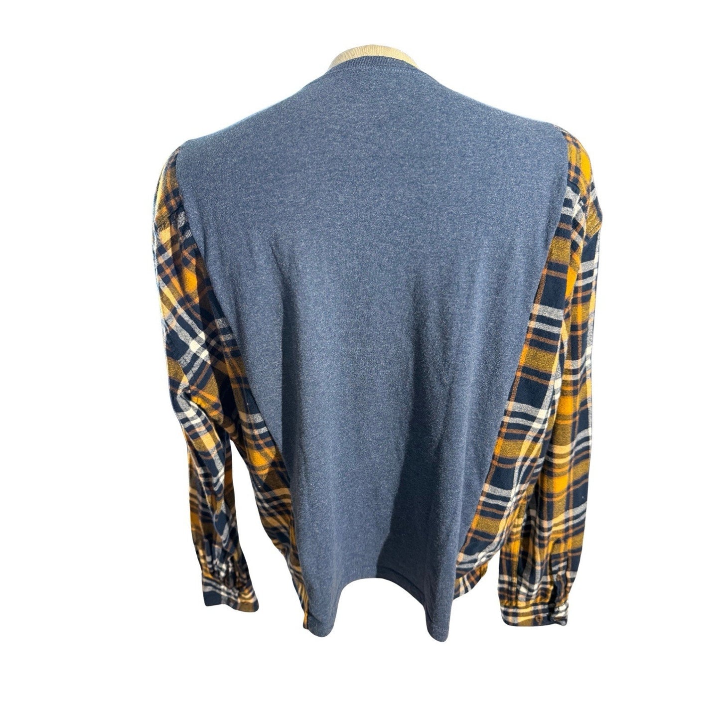 Corona Extra Beer Logo Flannel Sleeve Shirt Blue Yellow Plaid Men’s M Licensed