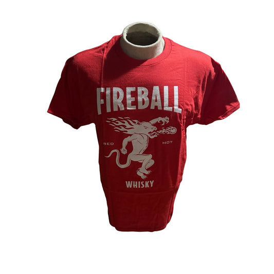 Fireball Whiskey Red T-Shirt 2XL Gildan Heavy Cotton Promo Bar Liquor Tee