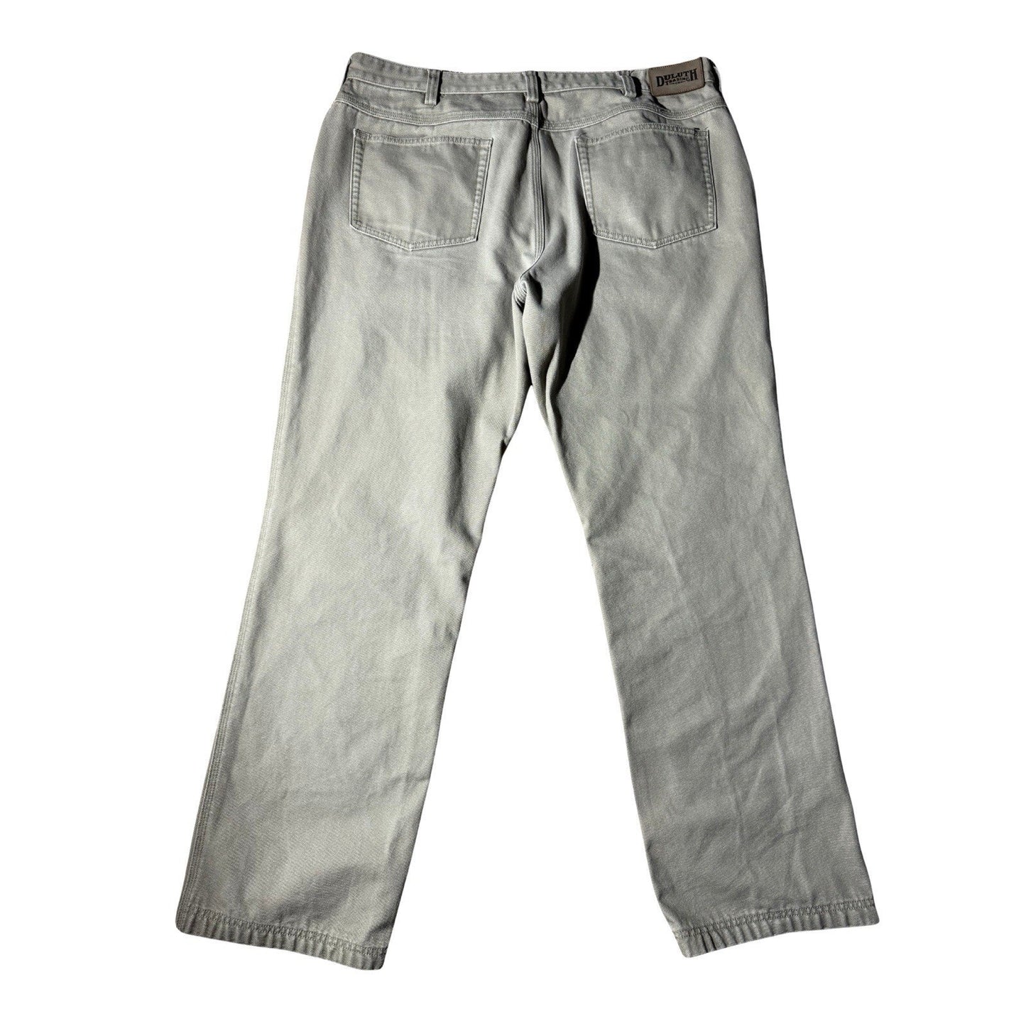 Duluth Trading Co 40x34 Gray Cotton Work Pants Heavy Duty Canvas Utility