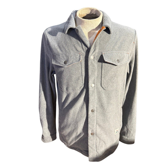 Passenger Made To Roam Fleece Shacket Gray Snap Button Overshirt Men’s Small