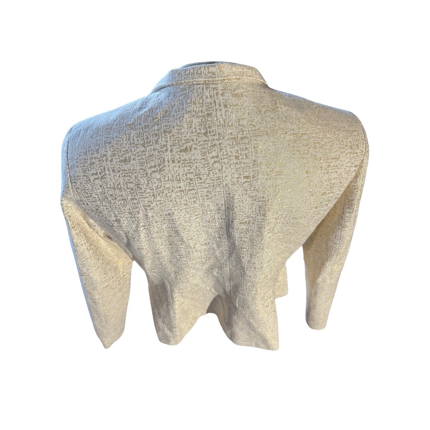 Peter Nygard Women’s Blazer Jacket Metallic Gold Jacquard Size 14 Vintage 289