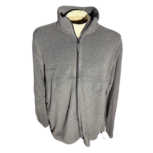 Columbia Full Zip Fleece Jacket Men’s XL Gray Soft Warm Lightweight