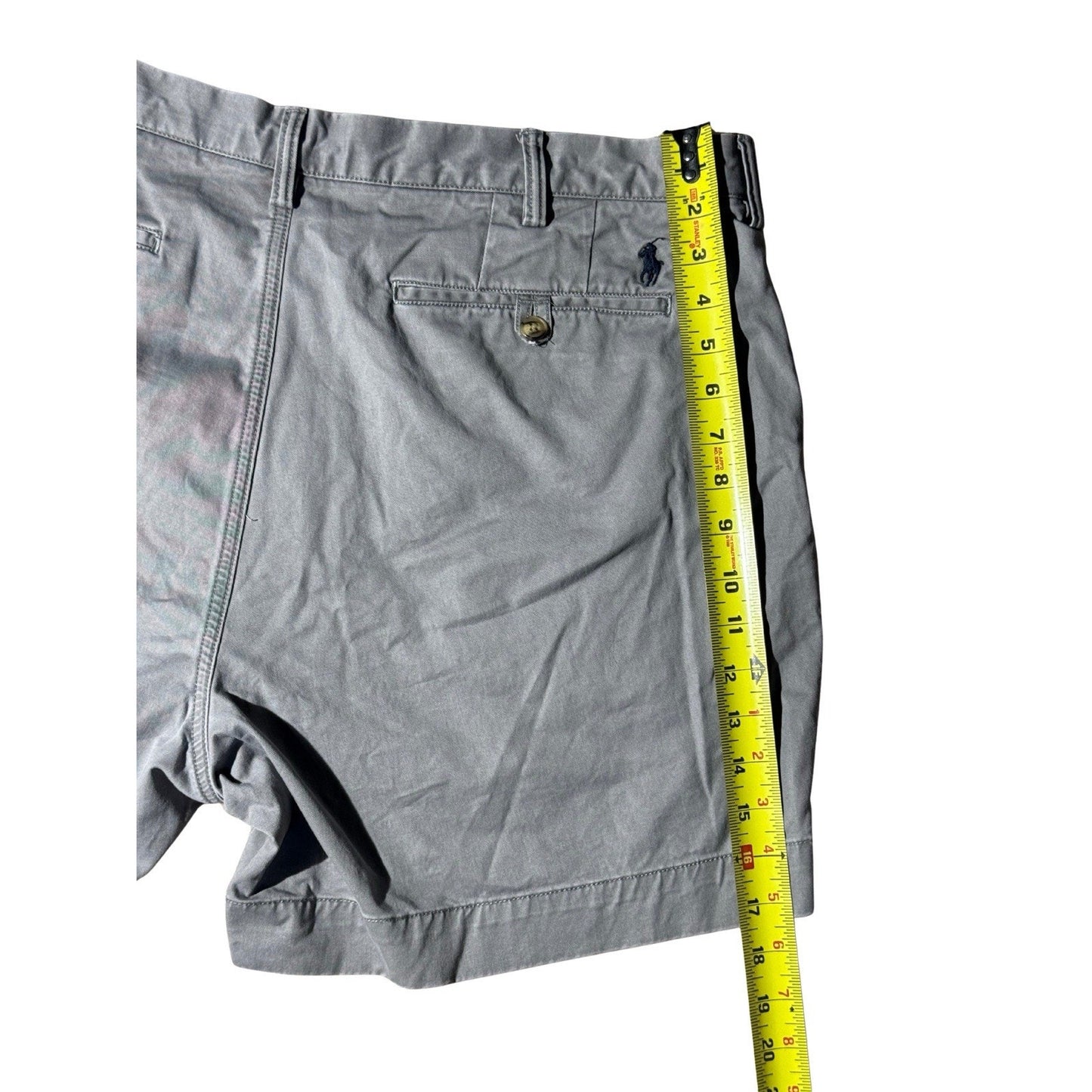 Polo Ralph Lauren Men’s Chino Shorts 38 Gray Stretch Classic Fit Flat Front