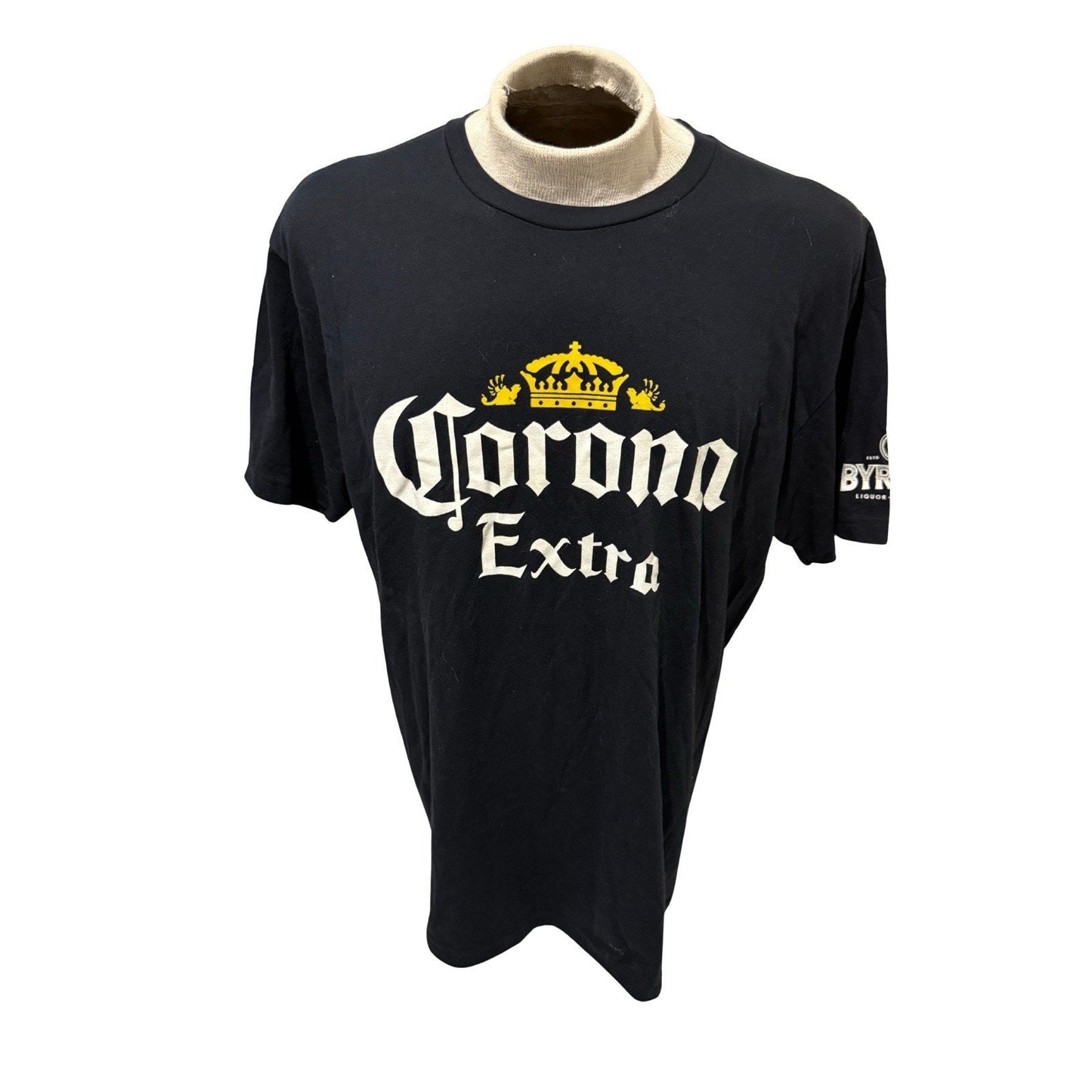 Corona Extra Beer T-Shirt Black Logo Promo Tee Byron’s Liquor Men’s XL New