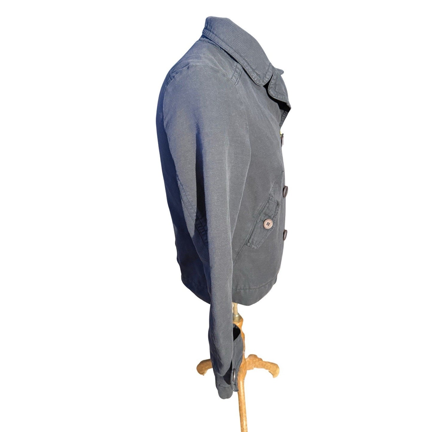 Lacoste Women’s Gray Peacoat Jacket Size 42 Double Breasted Cotton