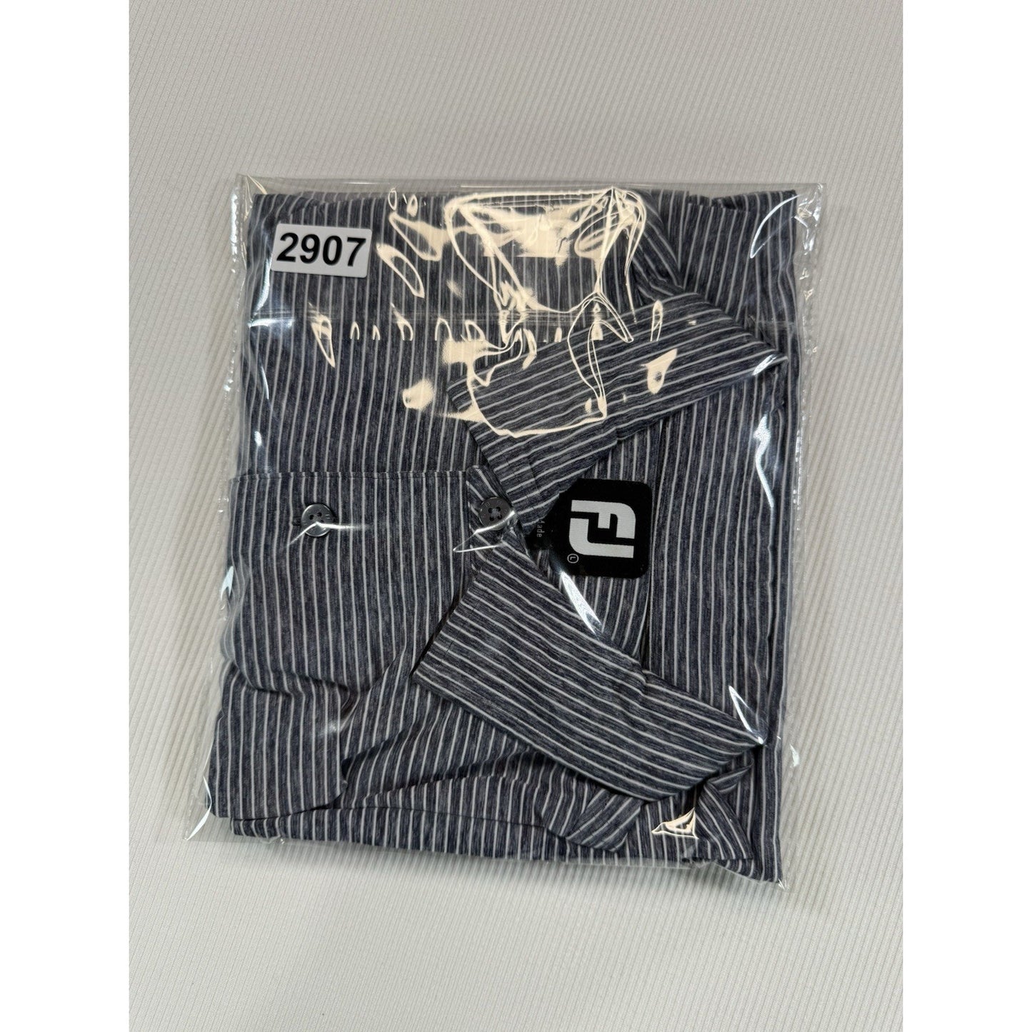 FootJoy FJ Golf Polo Shirt Mens Large Gray Stripe Golf Club of Edmond