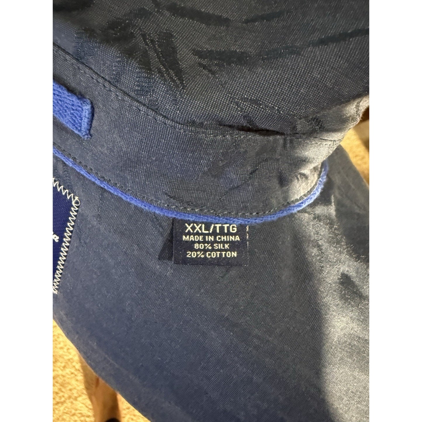 Tommy Bahama Limited Edition Silk Blend Shirt Blue Embroidered XXL Modern Fit