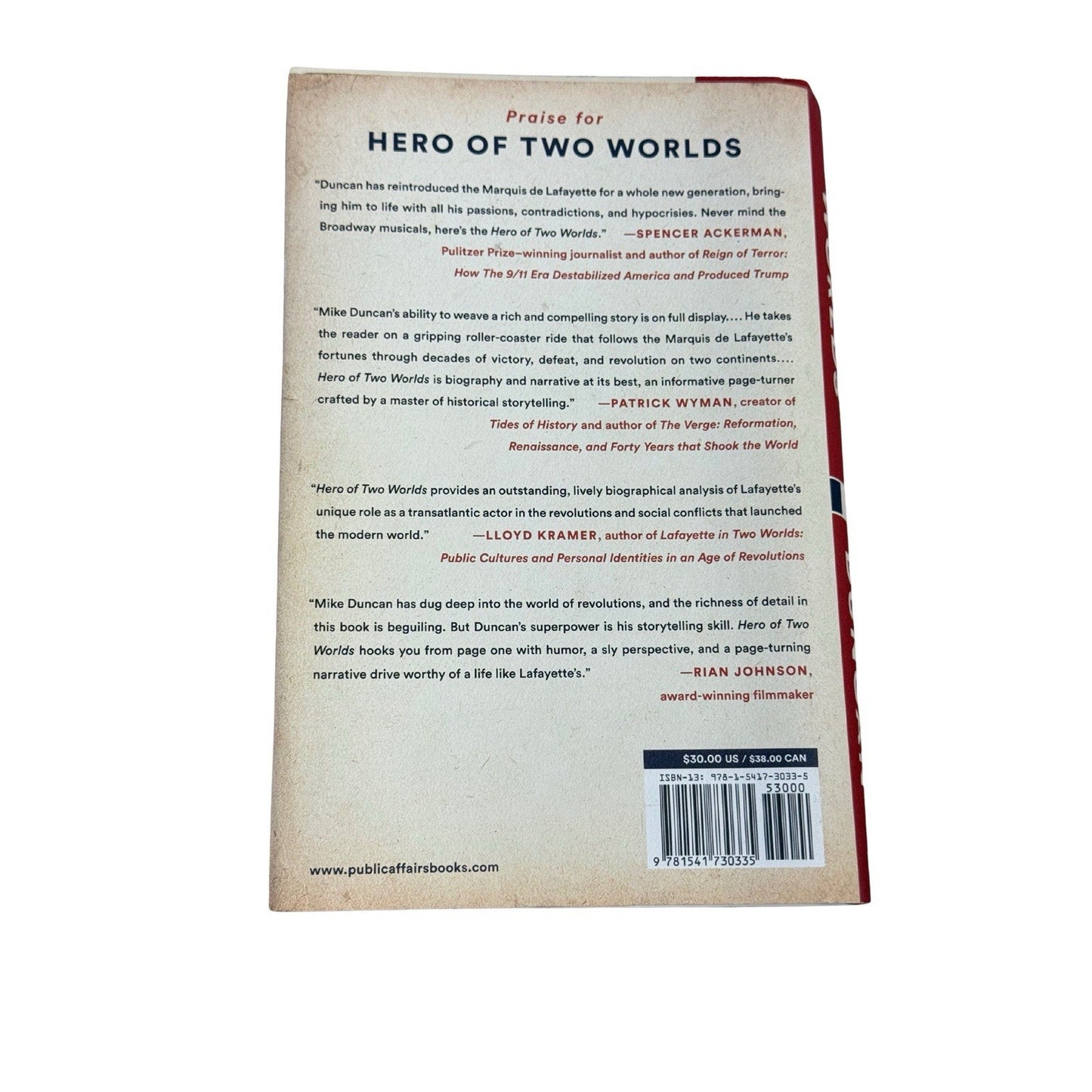 Hero of Two Worlds Mike Duncan 1st Edition 2021 HC Lafayette Biography History