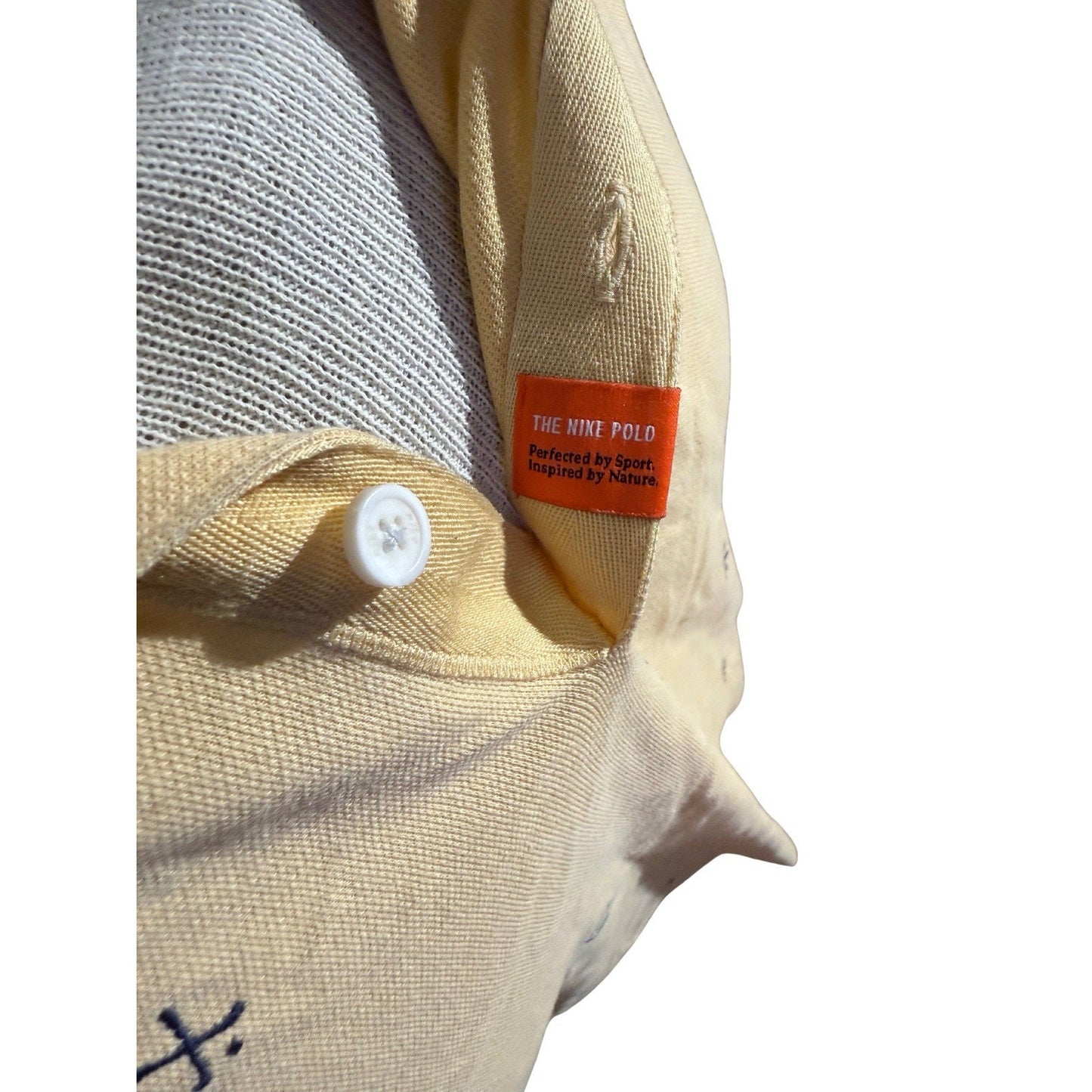 Nike Dri-Fit Polo Shirt Men’s Medium Yellow Embroidered Pattern Golf Casual