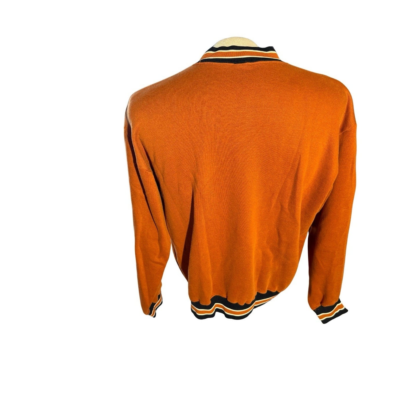 VTG 70s Russell Athletic OSU Oklahoma State V-Neck Sweatshirt Orange L Gold