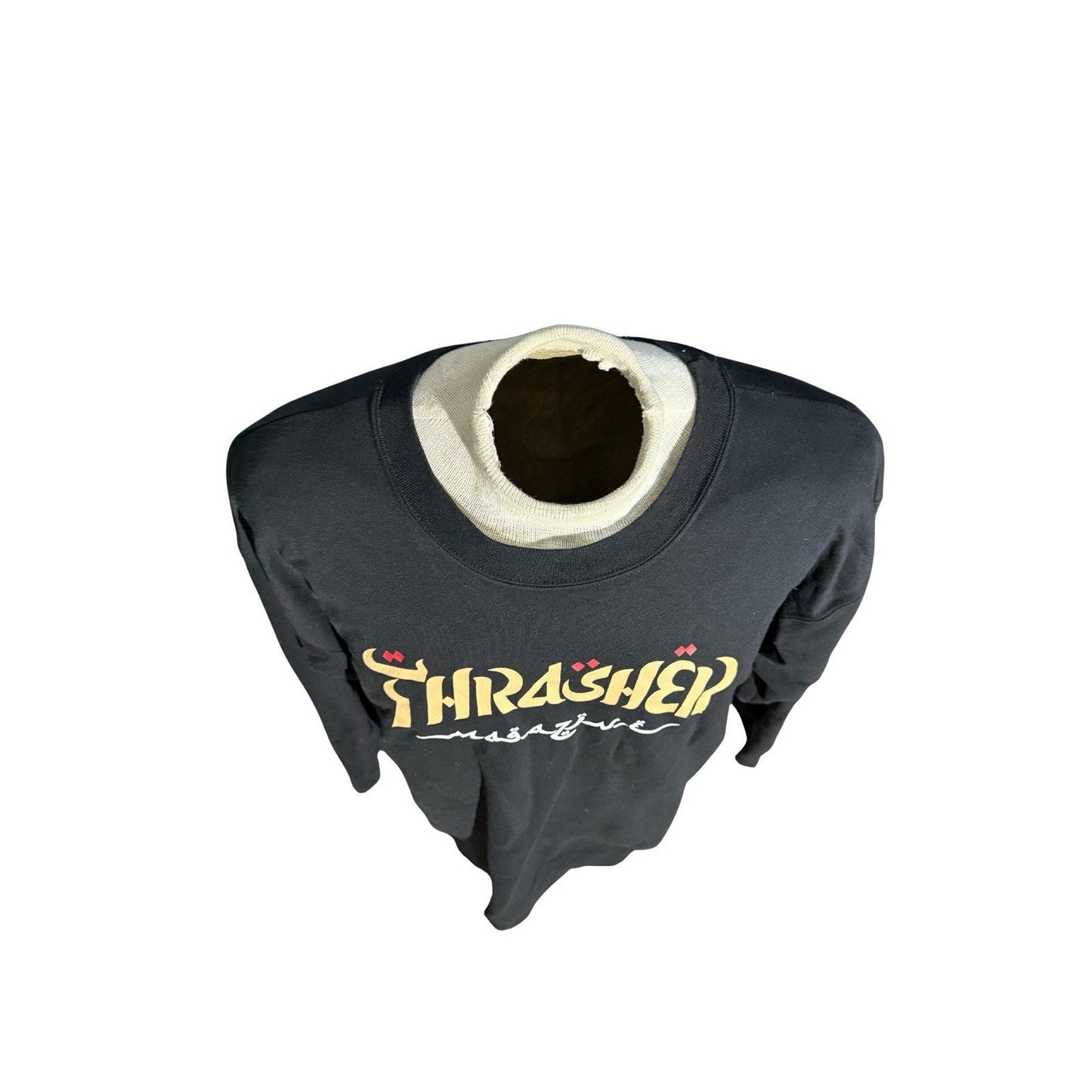 Thrasher Magazine Crewneck Sweatshirt Men’s L Black Gold Logo Skate Streetwear