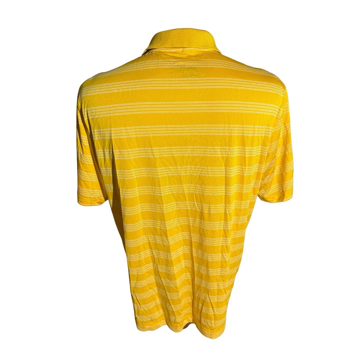 NEW Nike Golf Polo Shirt Mens Large Yellow Striped Tour Performance Dri-Fit