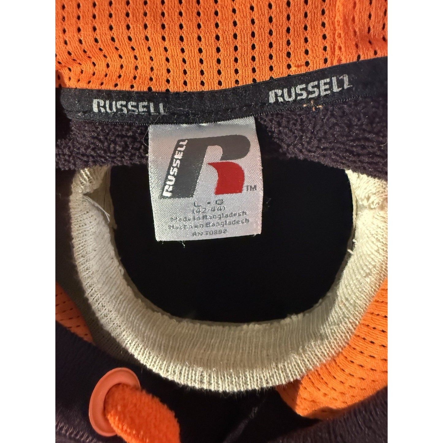 Russell Athletic Men’s Hoodie Sweatshirt Purple Orange L Large