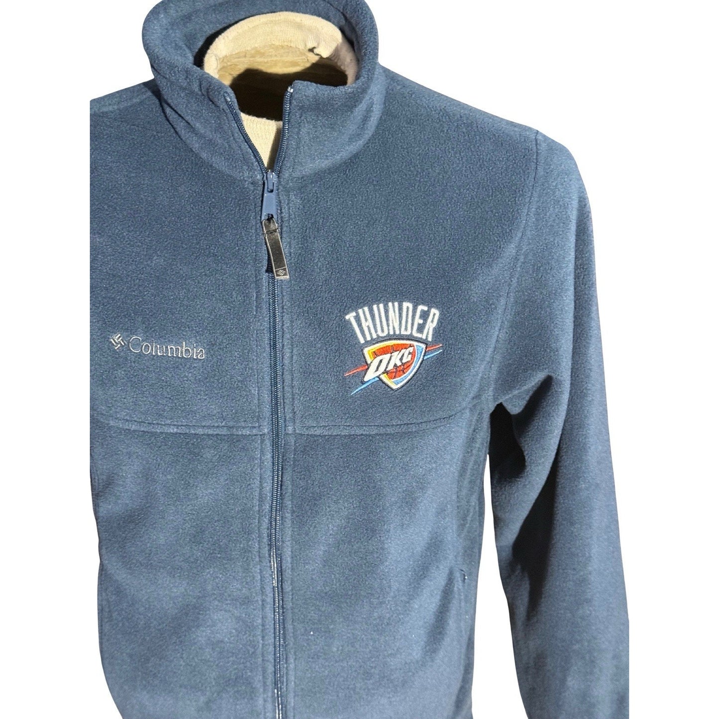 Columbia Fleece Jacket OKC Thunder Chesapeake Energy Blue Men’s Small Rare