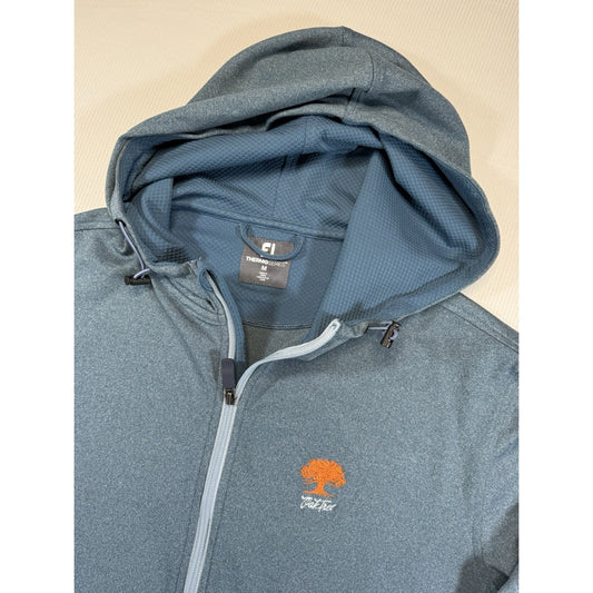 Footjoy Thermoseries Oak Tree Full Zip Golf Jacket Mens M Blue Hooded