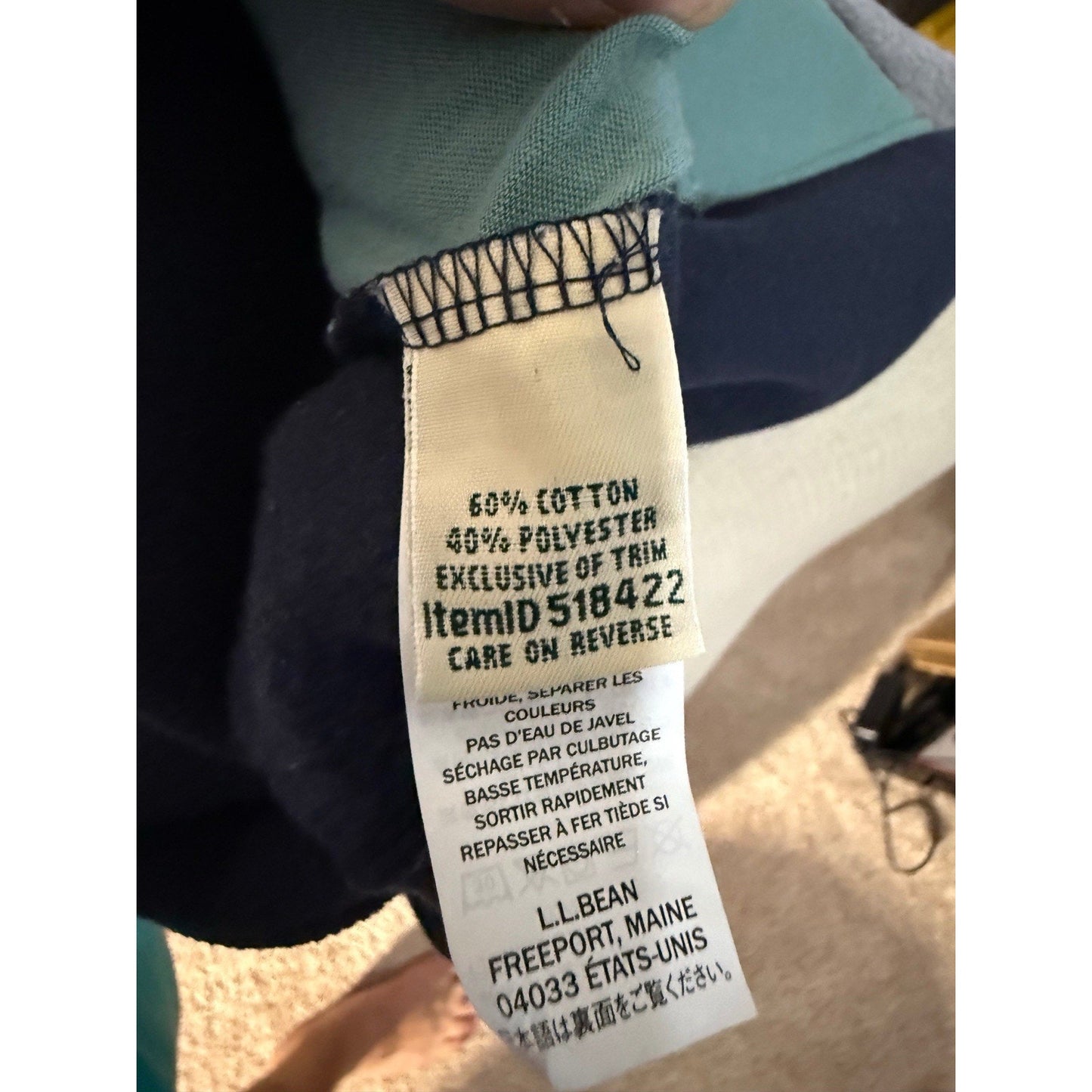 L.L.Bean Women’s 2X Plus Colorblock Quarter Zip Pullover Navy Gray Green