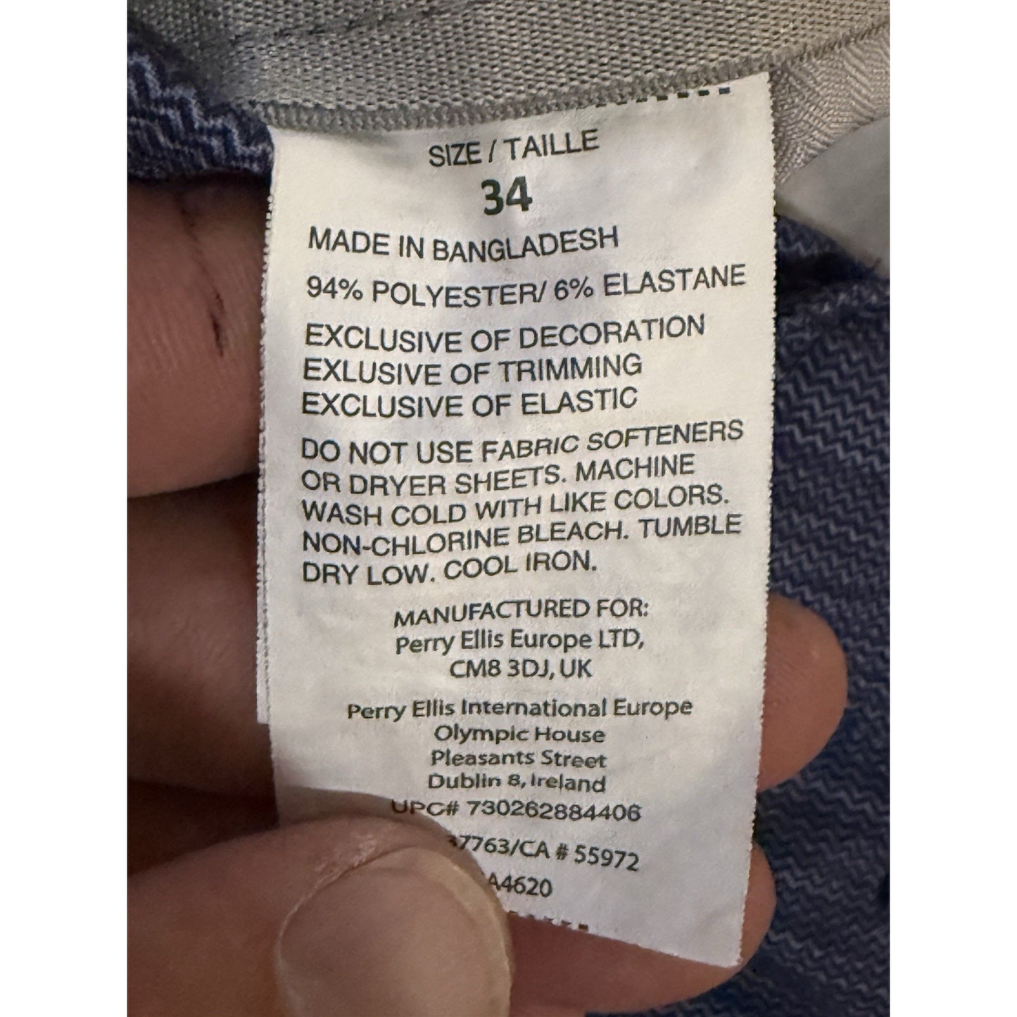 Callaway Golf Men’s Shorts Blue 34 Stretch Performance Active Fit Perry Ellis