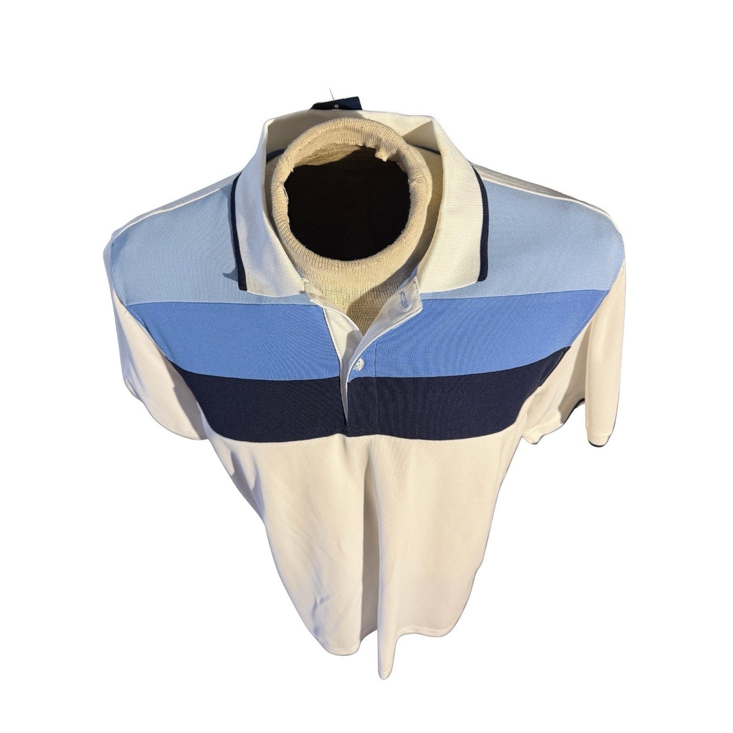 Club Room Performance Polo Shirt Men’s XL Blue Navy White Colorblock NWT