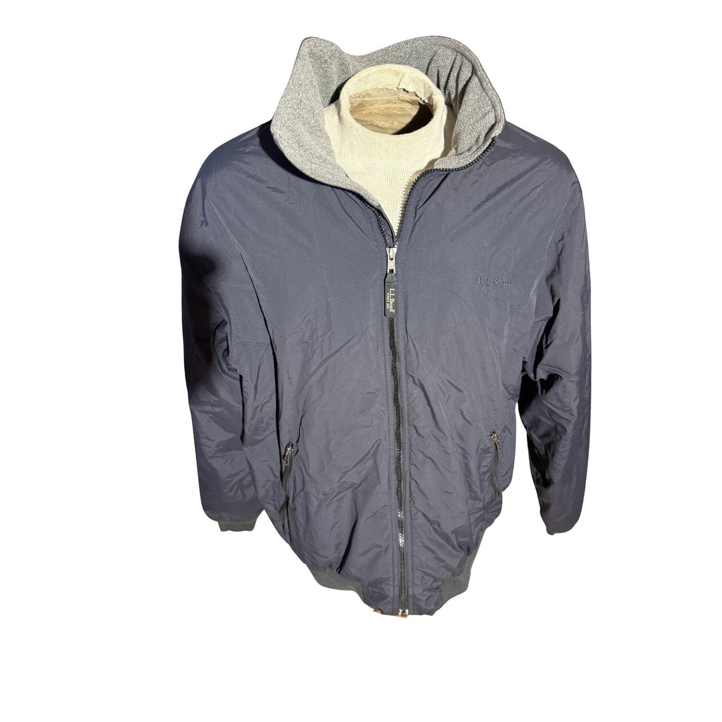 L.L. Bean Men’s XL Navy Thinsulate Jacket Fleece Lined Full Zip Insulated Coat