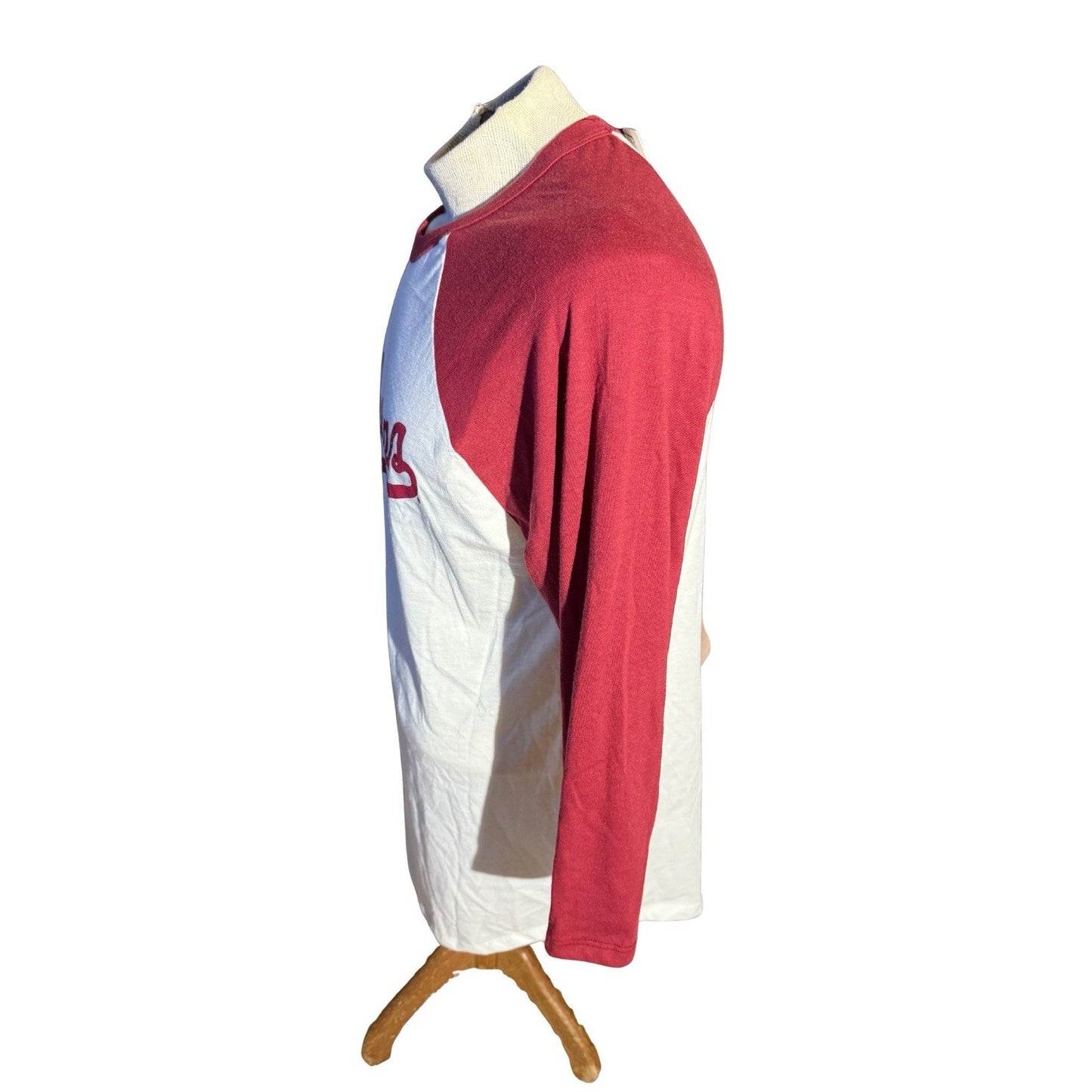 Charlie Hustle Arkansas Raglan Baseball Tee Unisex L Red White Made in USA NWT