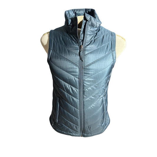 Columbia Omni-Heat Women’s Puffer Vest Blue Medium Lightweight Insulated Zip Up