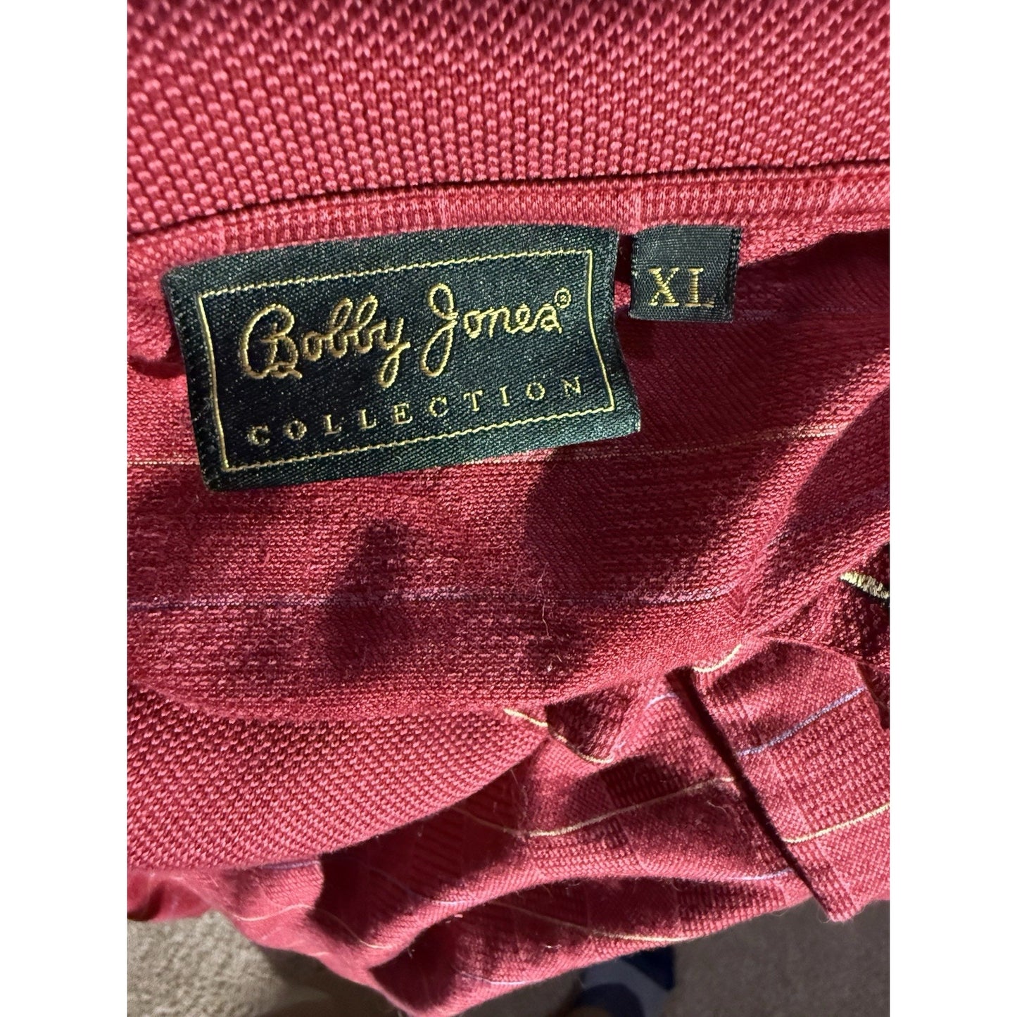 Bobby Jones Collection Men’s XL Made in Italy 100% Cotton Golf Polo Red Grid