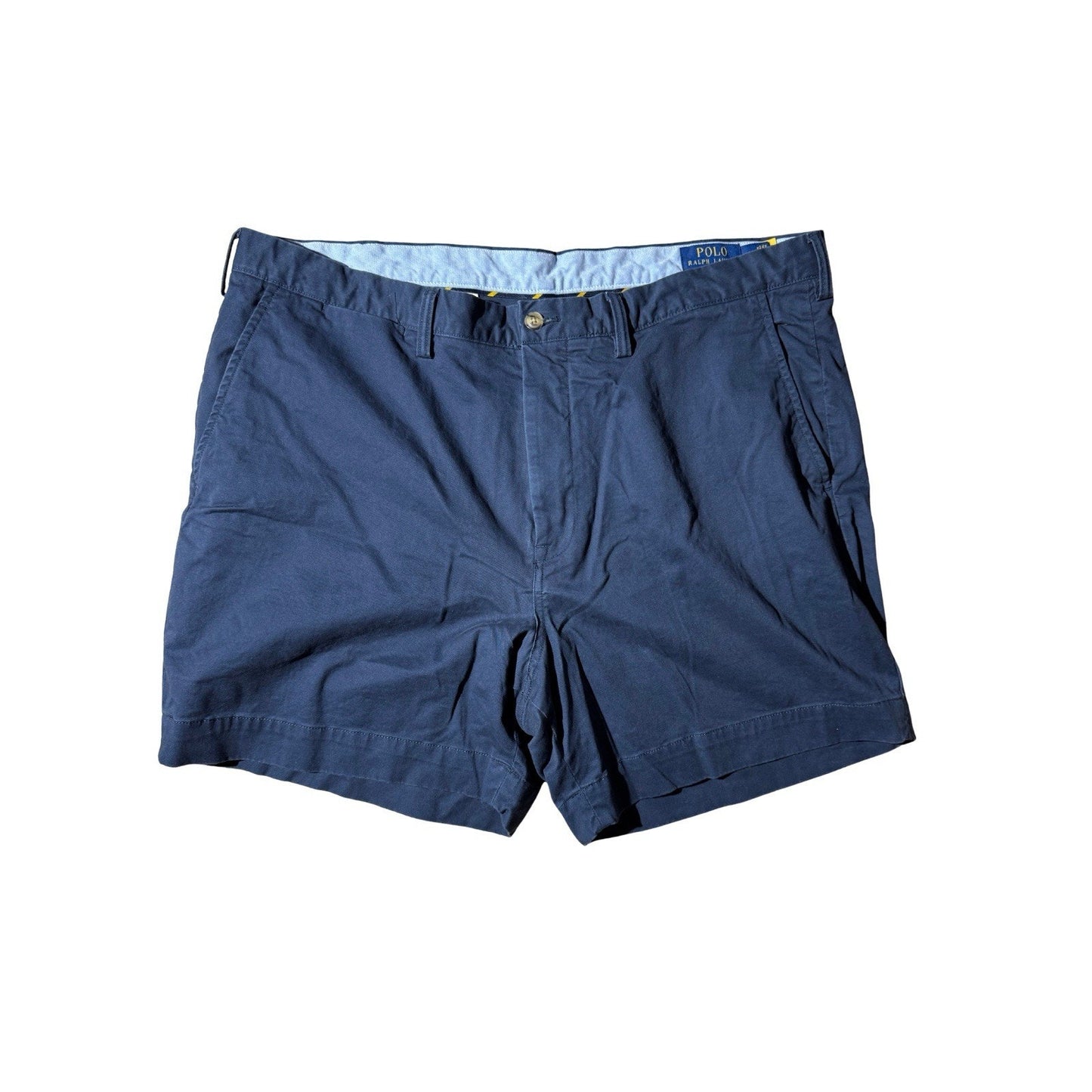 Polo Ralph Lauren Men’s Chino Shorts 38 Navy Blue Stretch Classic Fit Flat Front