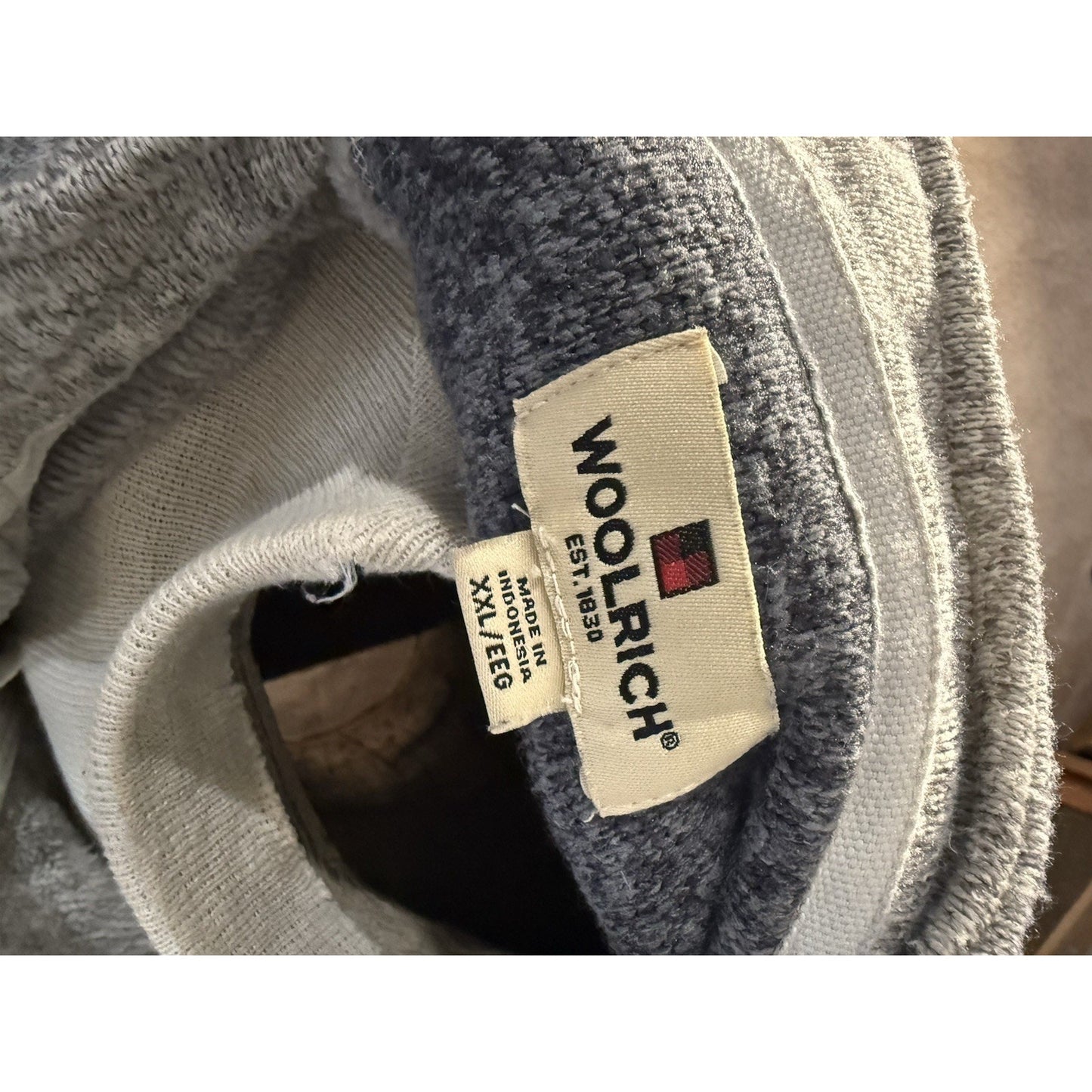 Woolrich Men’s 1/4 Zip Long Sleeve Fleece Pullover Sweater XXL Gray Beige Casual