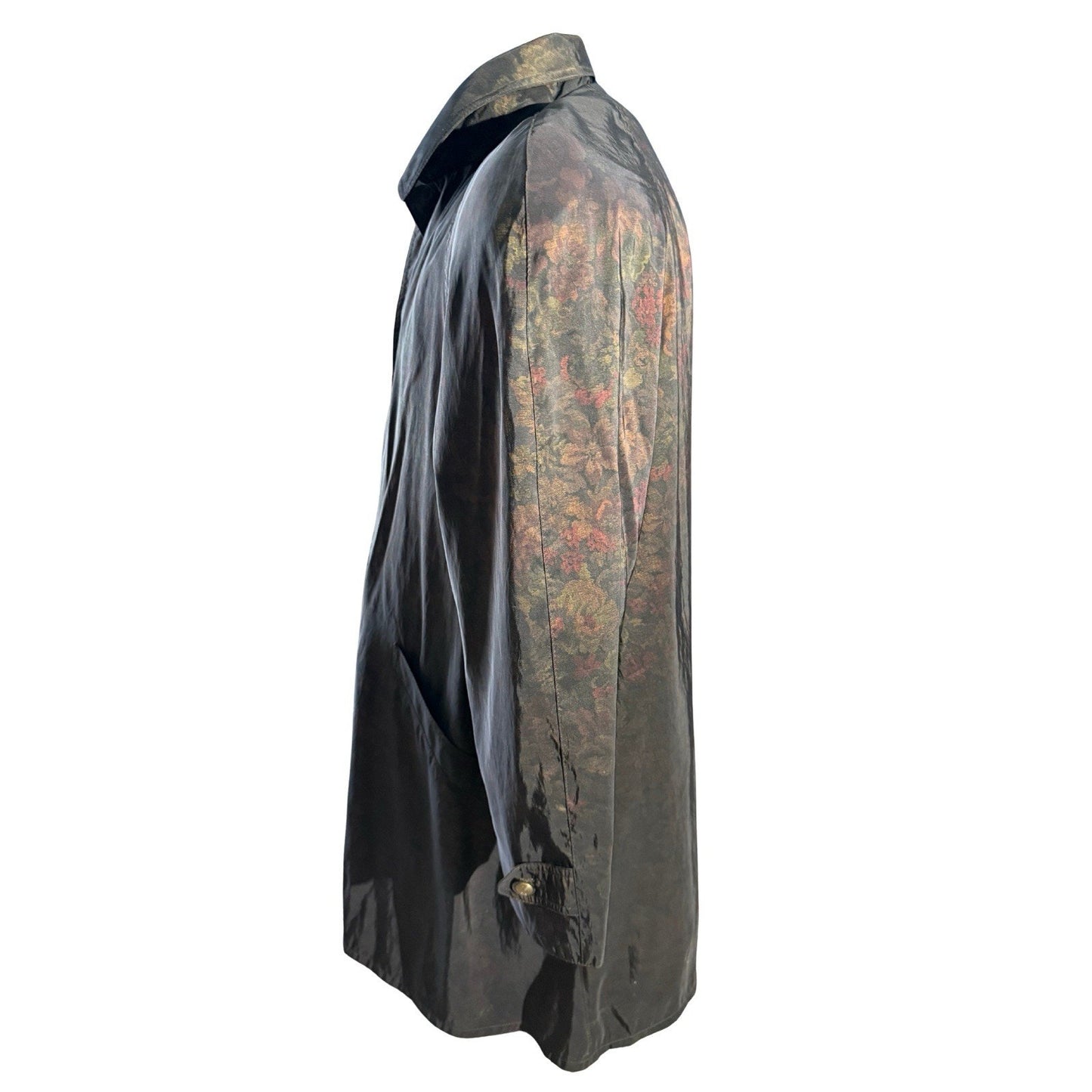 Vintage London Fog Floral Print Coat Women’s 14 Regular Made in Korea Trench