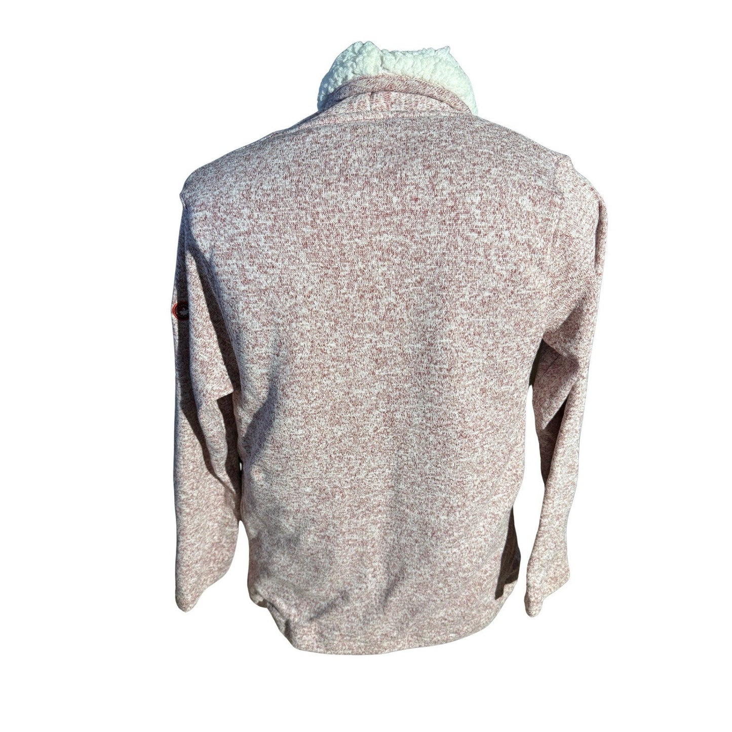 Canada Weathergear Sherpa Lined Cardigan Pink White Open Front Women’s Large