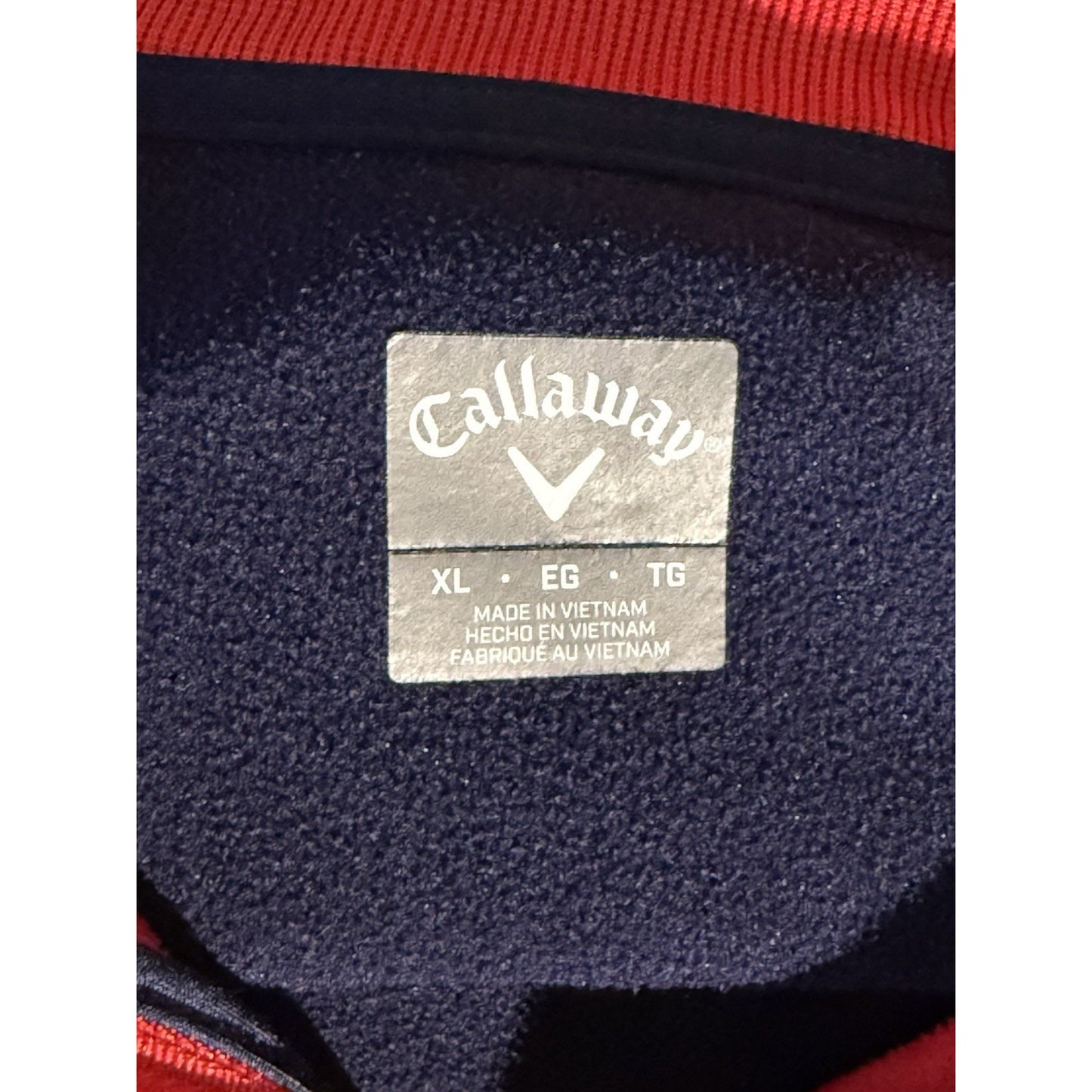 Callaway Golf USA Flag 1/4 Zip Pullover Red Navy Fleece Men’s XL