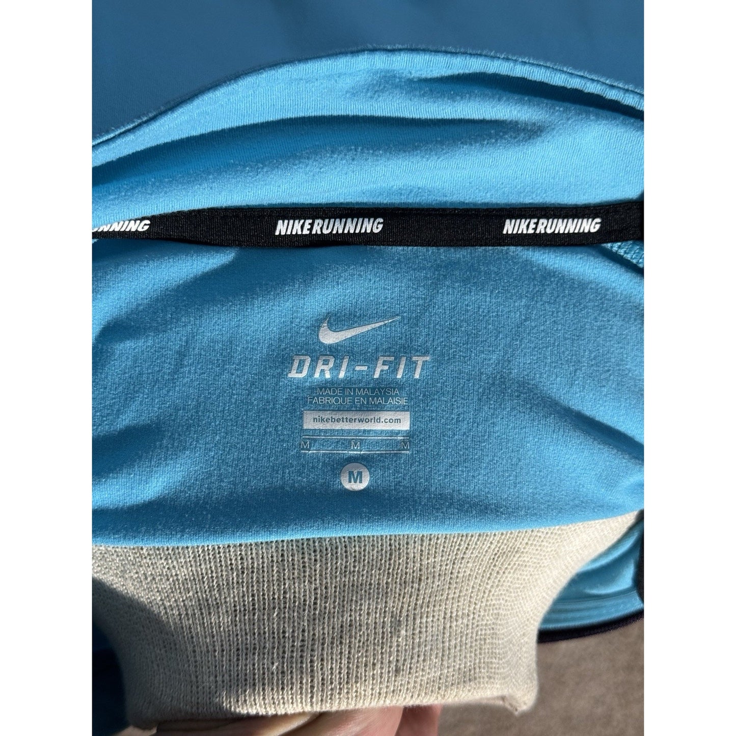 Nike Dri-Fit Men's Running Activewear Pullover Long Sleeve 1/4 Zip Blue Size M