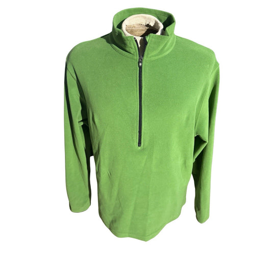 Victorinox Men’s Green Fleece Quarter Zip Pullover Jacket XL Soft Warm Casual