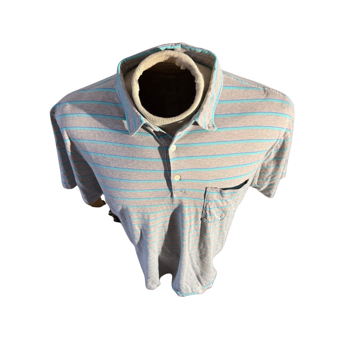 Patagonia Striped Pocket Polo Shirt Mens Large Organic Cotton Casual