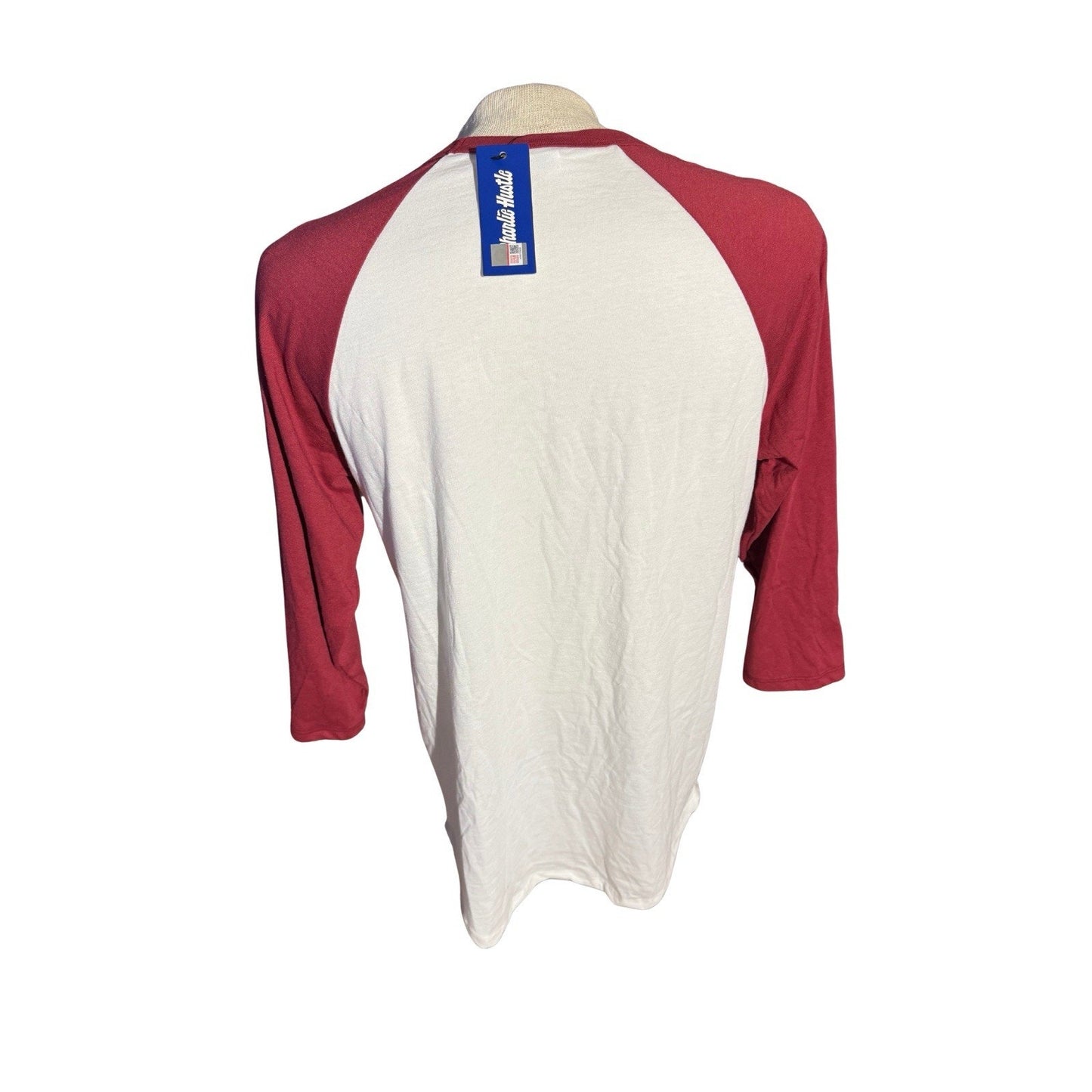 Charlie Hustle Arkansas Raglan Baseball Tee Unisex L Red White Made in USA NWT