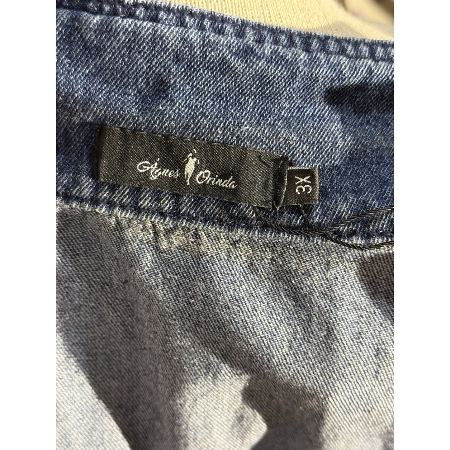 Agnes Orinda Women’s 3X Denim Vest Blue Jean Button Front 100% Cotton