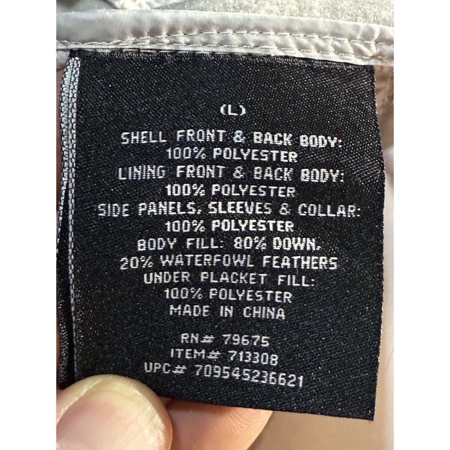 London Fog Women’s Down Puffer Knit Hybrid Jacket Gray Zip Front Size L NWT