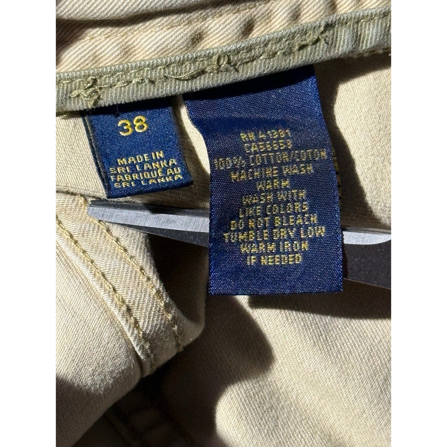 Polo Ralph Lauren Men’s Cargo Shorts 38 Khaki Beige 100% Cotton Utility Pockets