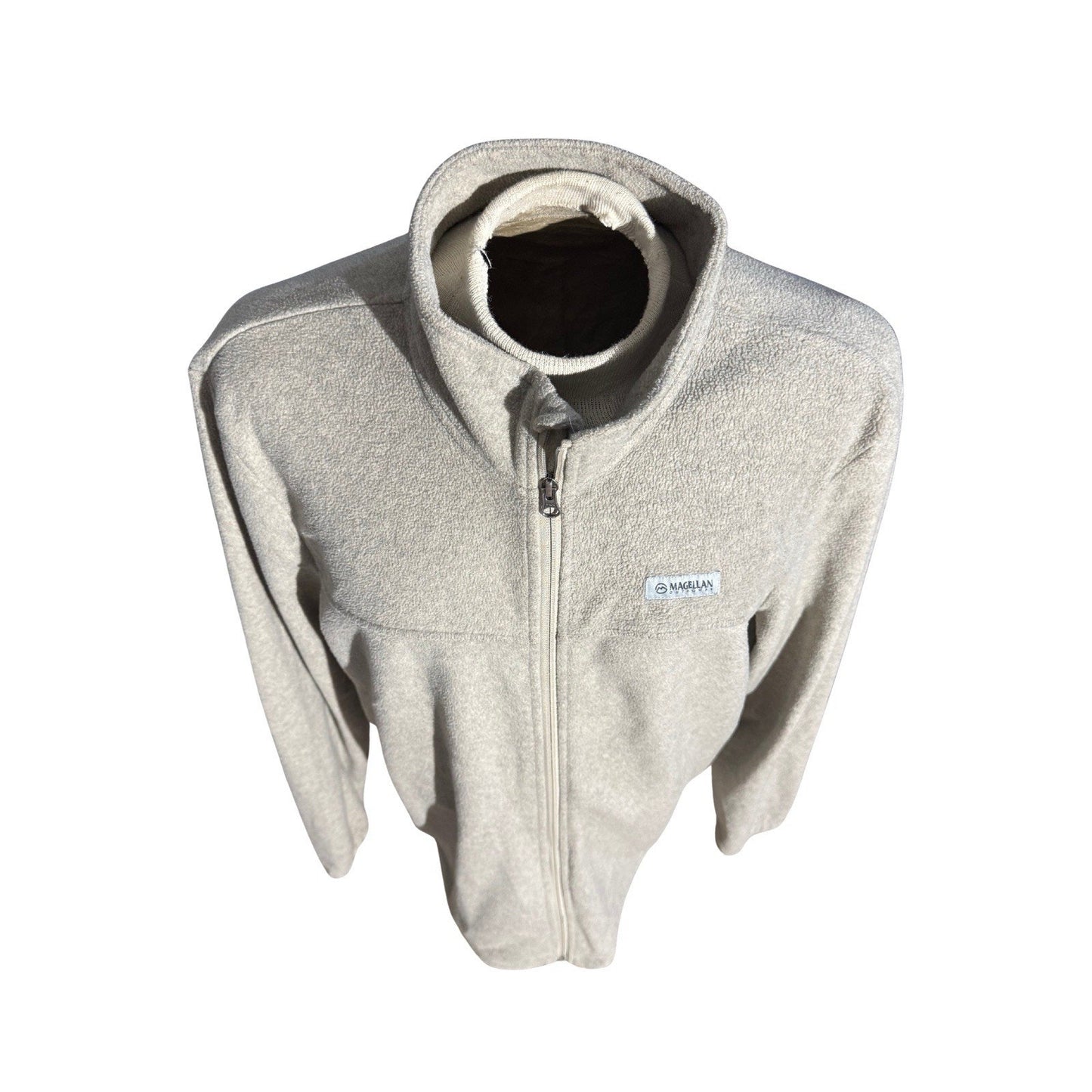 Magellan Outdoors XL Beige Full Zip Fleece Jacket Classic Fit Recycled Poly