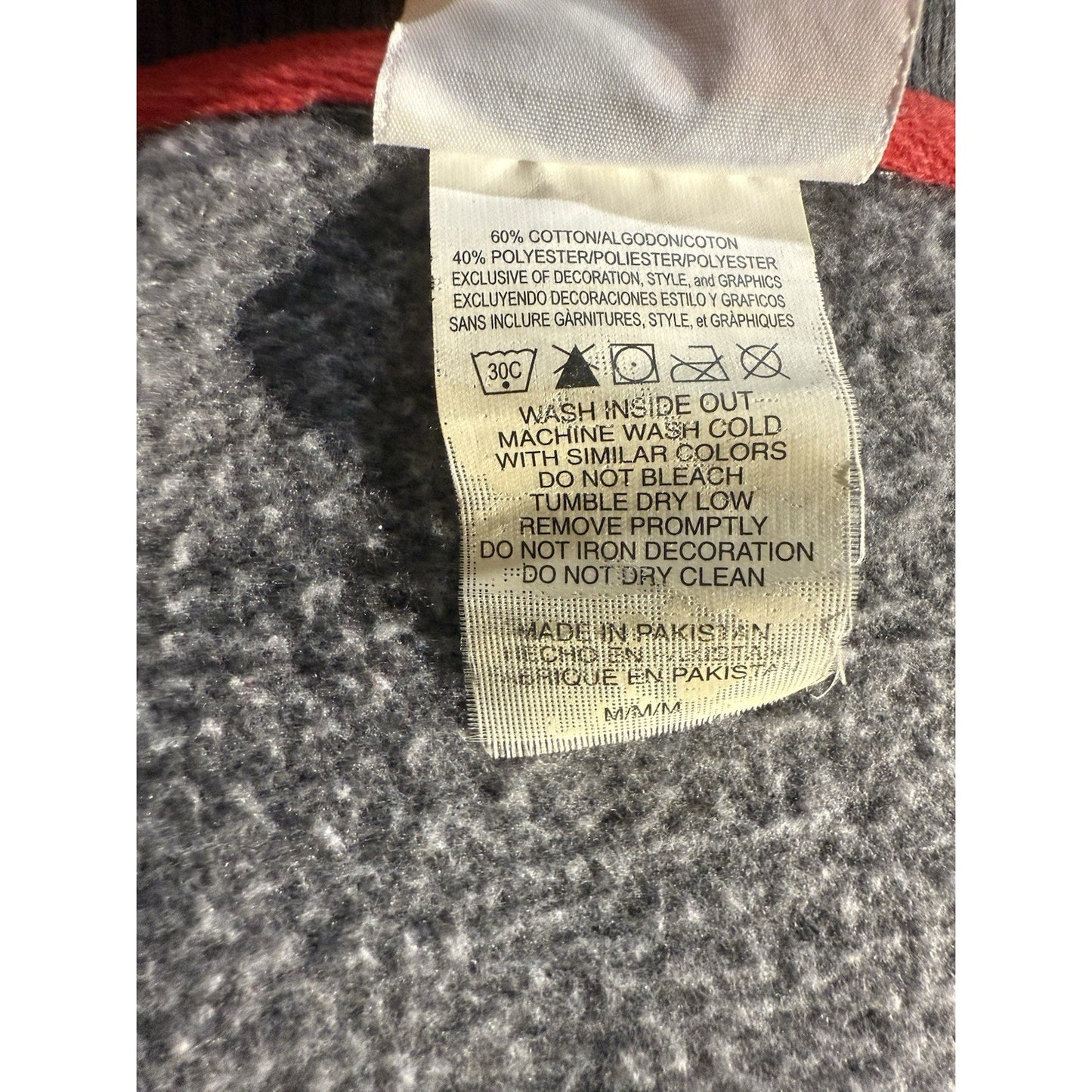 Majestic Washington Nationals Full Zip Fleece Jacket Men M Gray Red MLB Vintage